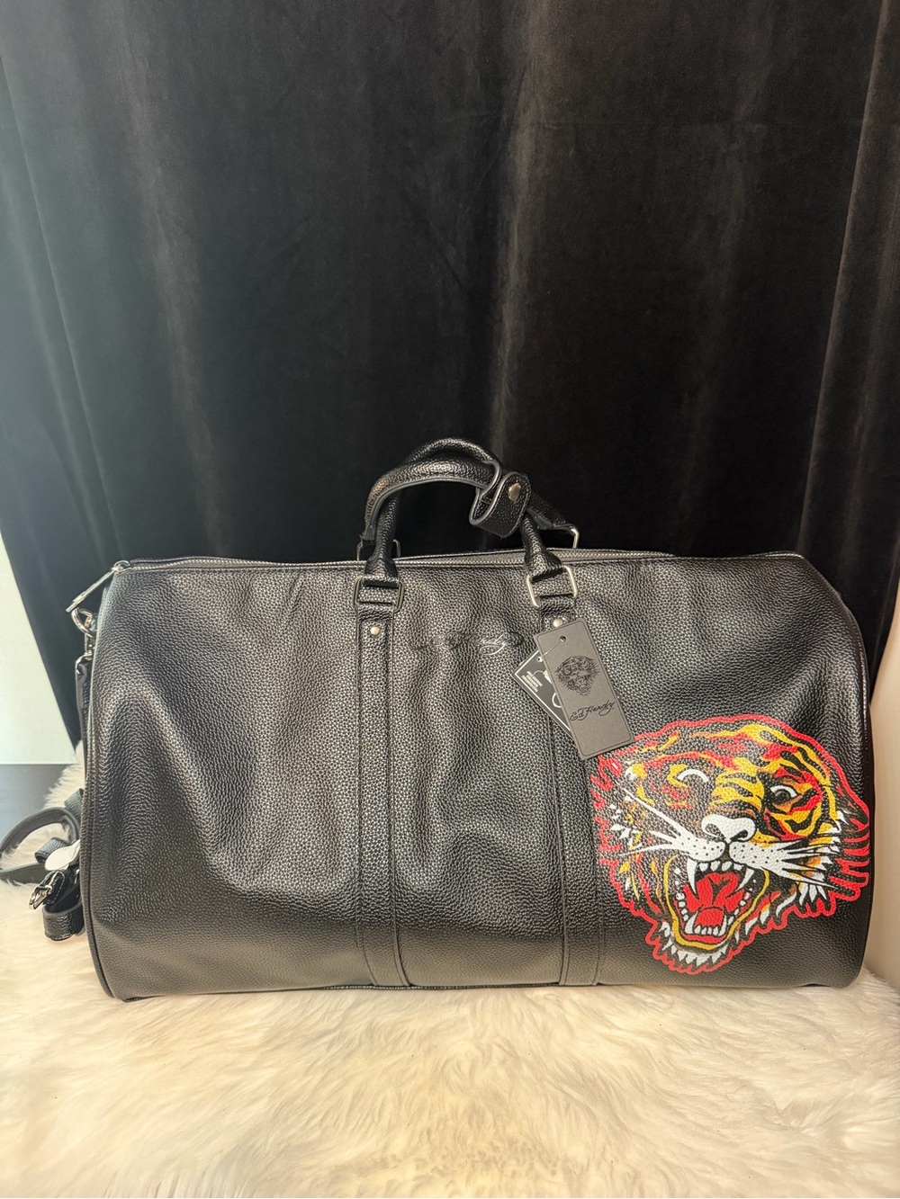 🐅 Ed Hardy Roaring Tiger Black Duffle Weekend Bag